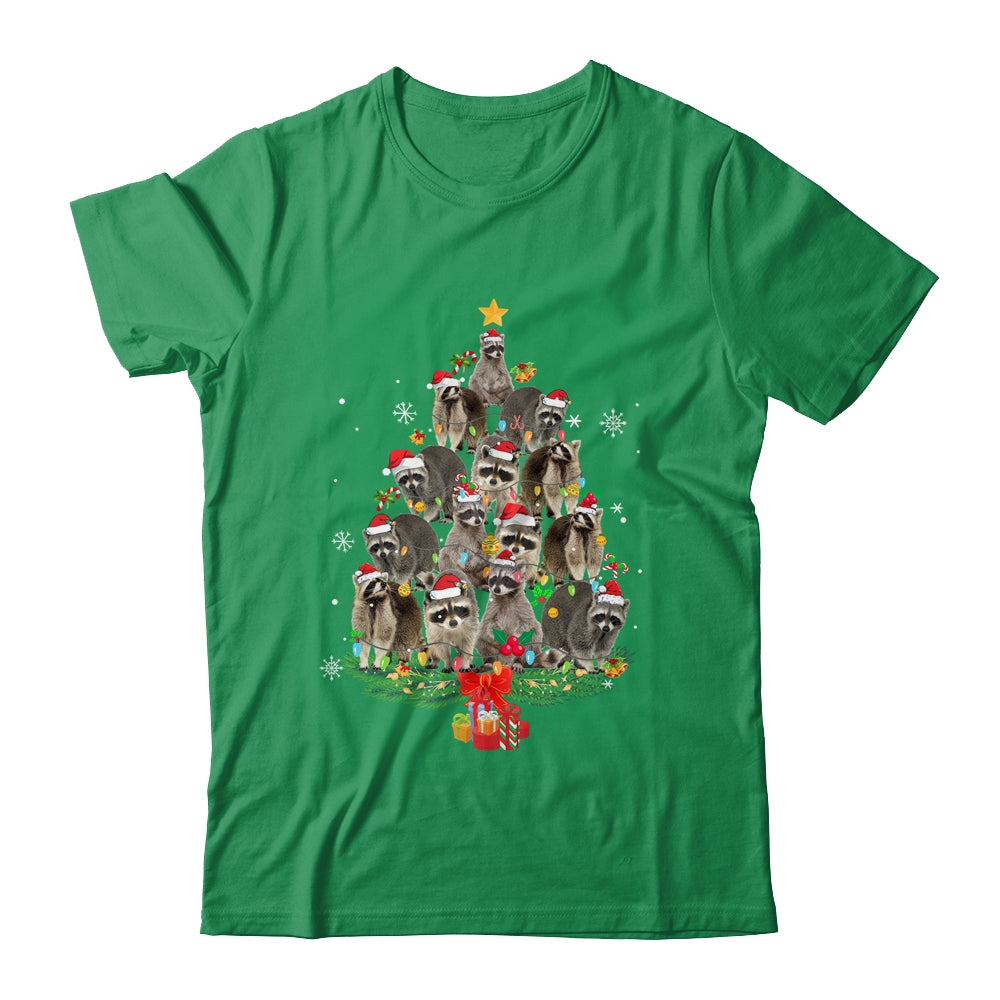 Raccoon Christmas Tree Lights Santa Racoon Lover Xmas Shirt & Sweatshirt | teecentury