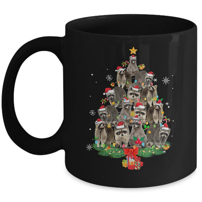 Raccoon Christmas Tree Lights Santa Racoon Lover Xmas Mug | teecentury