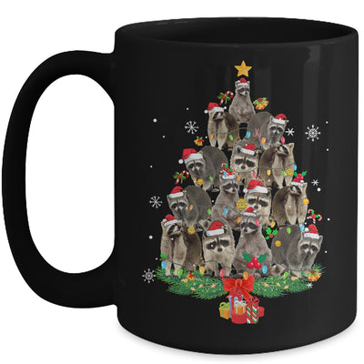 Raccoon Christmas Tree Lights Santa Racoon Lover Xmas Mug | teecentury