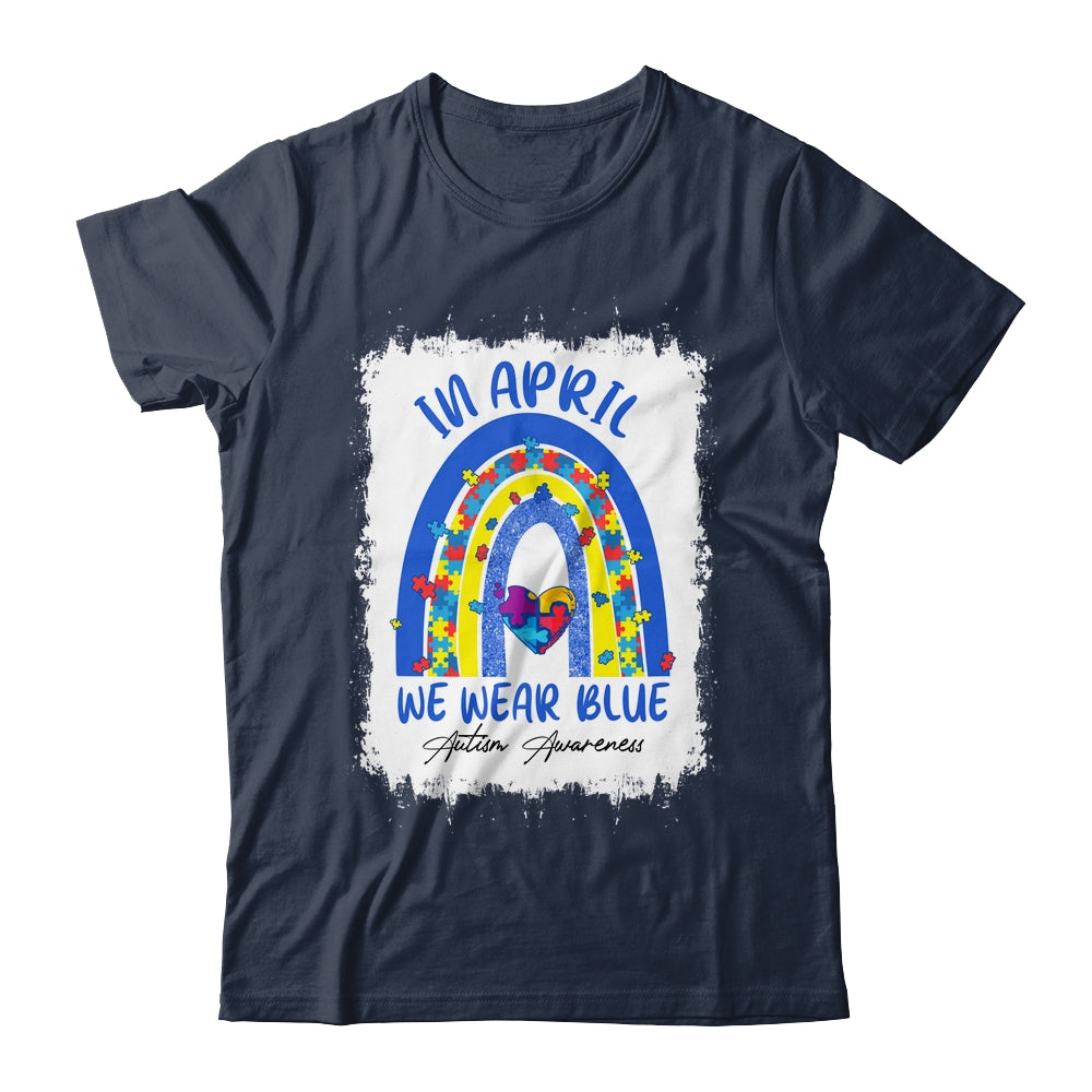 Rainbow Autism In April We Wear Blue Autism Awareness Month T-Shirt & Hoodie | Teecentury.com