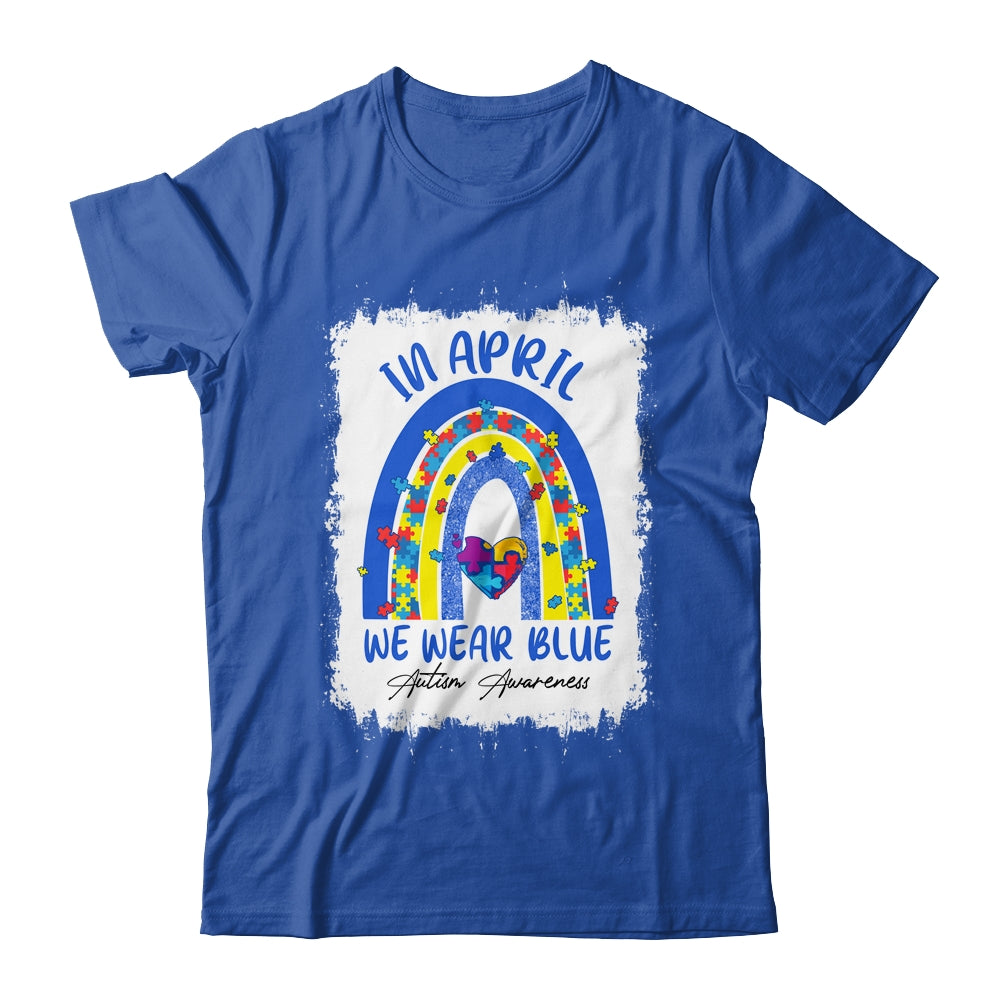 Rainbow Autism In April We Wear Blue Autism Awareness Month T-Shirt & Hoodie | Teecentury.com
