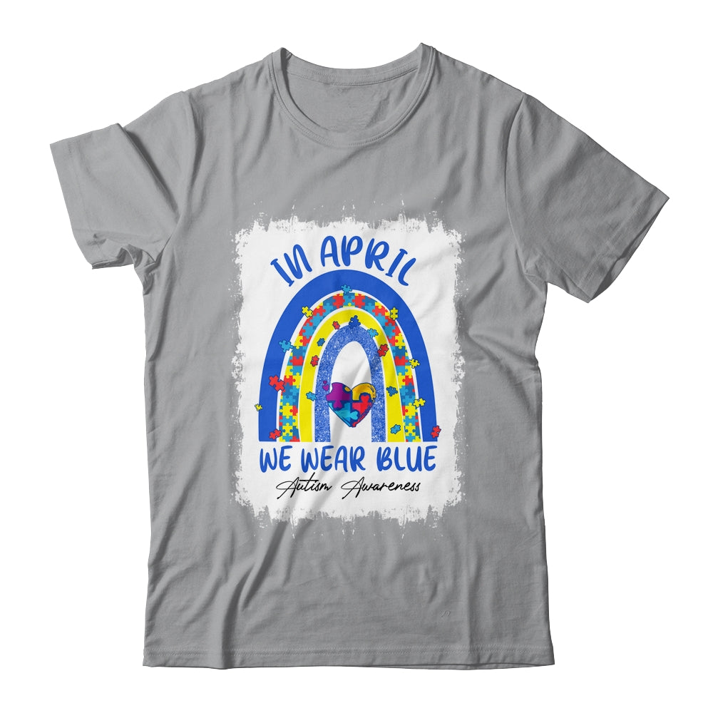 Rainbow Autism In April We Wear Blue Autism Awareness Month T-Shirt & Hoodie | Teecentury.com