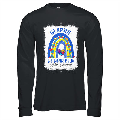 Rainbow Autism In April We Wear Blue Autism Awareness Month T-Shirt & Hoodie | Teecentury.com