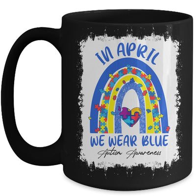 Rainbow Autism In April We Wear Blue Autism Awareness Month Mug Coffee Mug | Teecentury.com