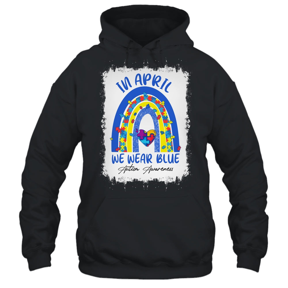 Rainbow Autism In April We Wear Blue Autism Awareness Month T-Shirt & Hoodie | Teecentury.com