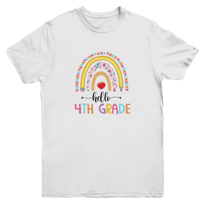 Rainbow Hello Fourth 4th Grade Kids First Day Of School Youth Youth Shirt | Teecentury.com