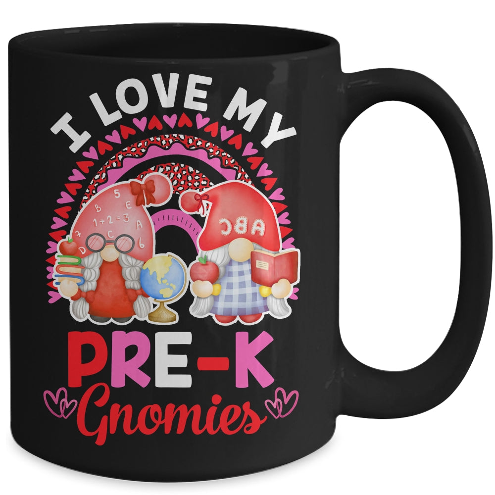 Rainbow I Love My Pre-K Gnomies Funny Valentines Day Mug Coffee Mug | Teecentury.com