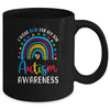 Rainbow I Wear Blue For My Son Autism Awareness Mom Dad Mug | teecentury