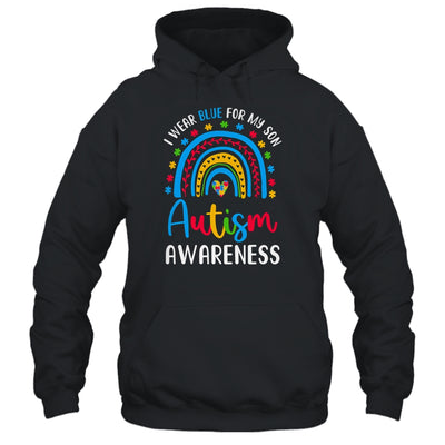 Rainbow I Wear Blue For My Son Autism Awareness Mom Dad Shirt & Hoodie | teecentury