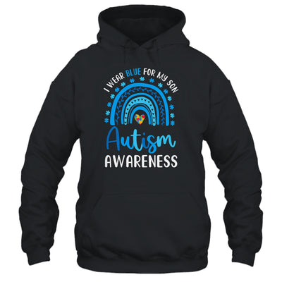Rainbow I Wear Blue For My Son Autism Awareness Shirt & Hoodie | teecentury