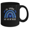 Rainbow In April We Wear Blue Autism Awareness Mug Coffee Mug | Teecentury.com