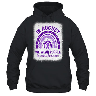 Rainbow In August We Wear Purple Overdose Awareness Month Shirt & Hoodie | teecentury