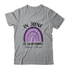 Rainbow In June We Wear Purple Alzheimers Awareness Support Shirt & Tank Top | teecentury