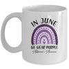 Rainbow In June We Wear Purple Alzheimers Awareness Support Mug | teecentury