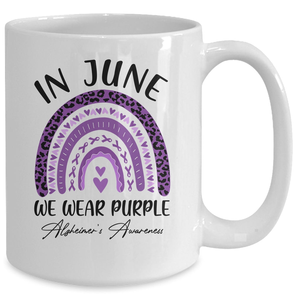 Rainbow In June We Wear Purple Alzheimers Awareness Support Mug | teecentury