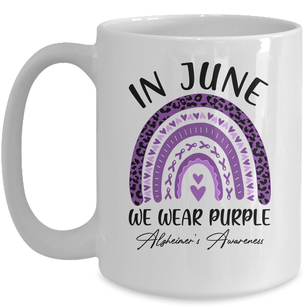 Rainbow In June We Wear Purple Alzheimers Awareness Support Mug | teecentury