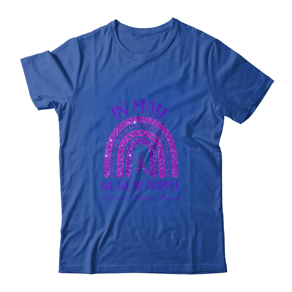Rainbow In May We Wear Purple Autoimmune Hepatitis Awareness T-Shirt & Hoodie | Teecentury.com