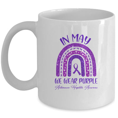 Rainbow In May We Wear Purple Autoimmune Hepatitis Awareness Mug Coffee Mug | Teecentury.com