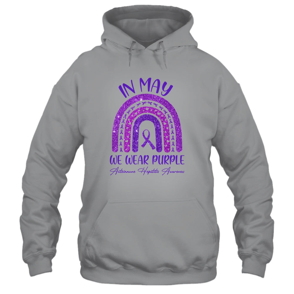 Rainbow In May We Wear Purple Autoimmune Hepatitis Awareness T-Shirt & Hoodie | Teecentury.com