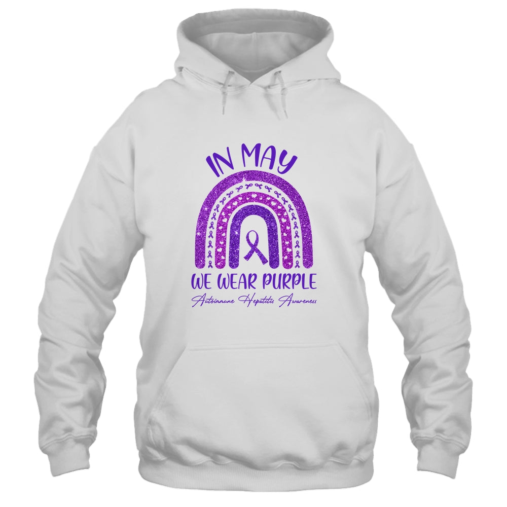 Rainbow In May We Wear Purple Autoimmune Hepatitis Awareness T-Shirt & Hoodie | Teecentury.com