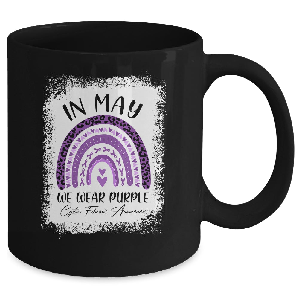 Rainbow In May We Wear Purple Cystic Fibrosis Awareness Mug Coffee Mug | Teecentury.com