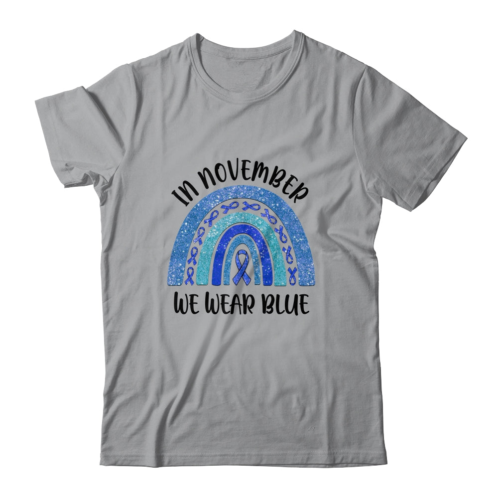 Rainbow In November We Wear Blue Diabetes Awareness T-Shirt & Hoodie | Teecentury.com