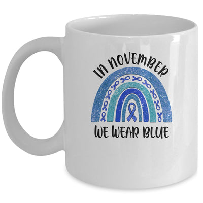 Rainbow In November We Wear Blue Diabetes Awareness Mug Coffee Mug | Teecentury.com