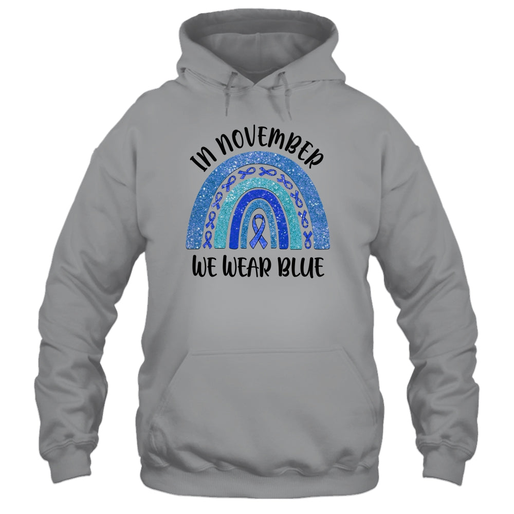 Rainbow In November We Wear Blue Diabetes Awareness T-Shirt & Hoodie | Teecentury.com