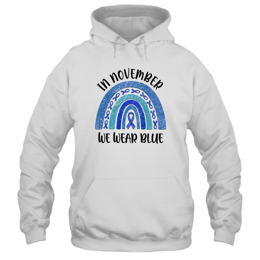 Rainbow In November We Wear Blue Diabetes Awareness T-Shirt & Hoodie | Teecentury.com