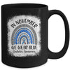 Rainbow In November We Wear Blue Diabetes Awareness Rainbow Mug Coffee Mug | Teecentury.com
