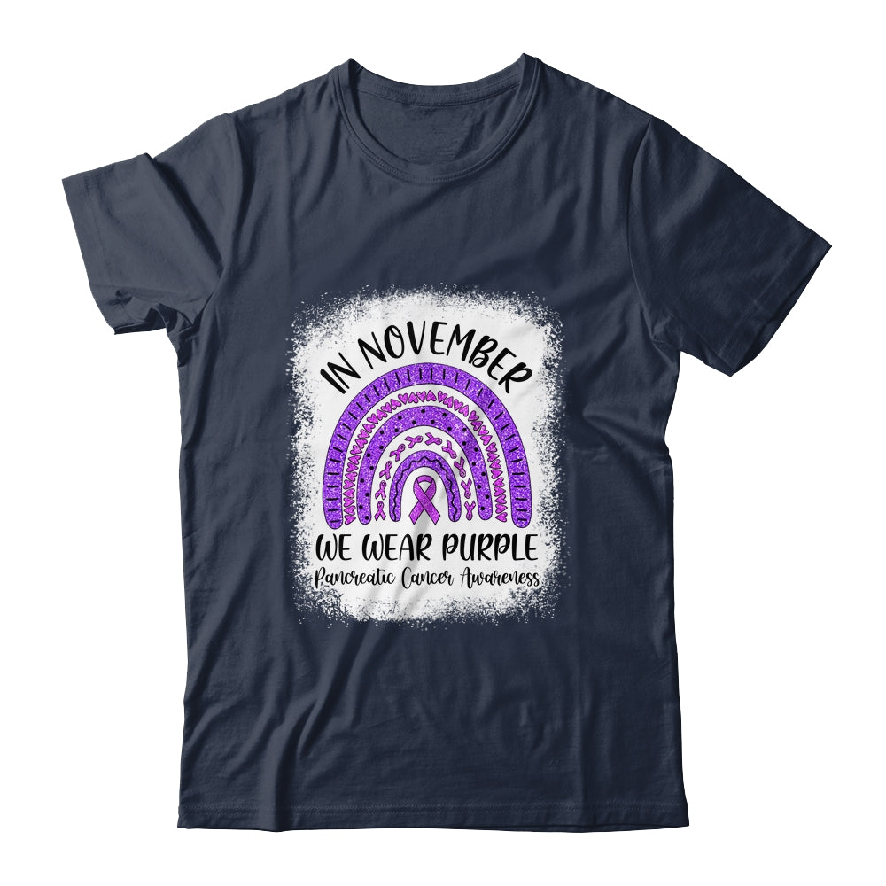 Rainbow In November We Wear Purple Pancreatic Cancer Awareness T-Shirt & Hoodie | Teecentury.com
