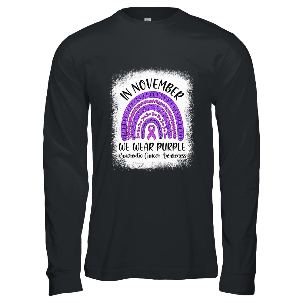 Rainbow In November We Wear Purple Pancreatic Cancer Awareness T-Shirt & Hoodie | Teecentury.com