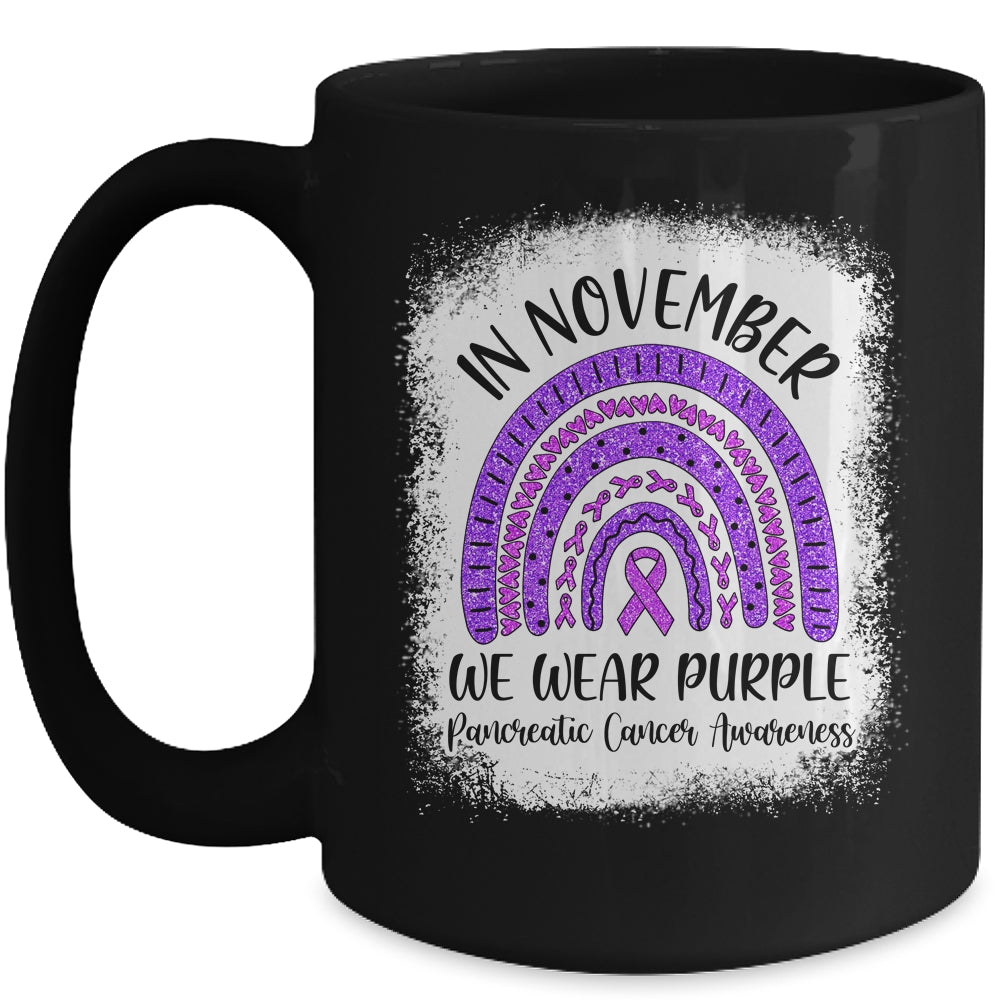 Rainbow In November We Wear Purple Pancreatic Cancer Awareness Mug Coffee Mug | Teecentury.com