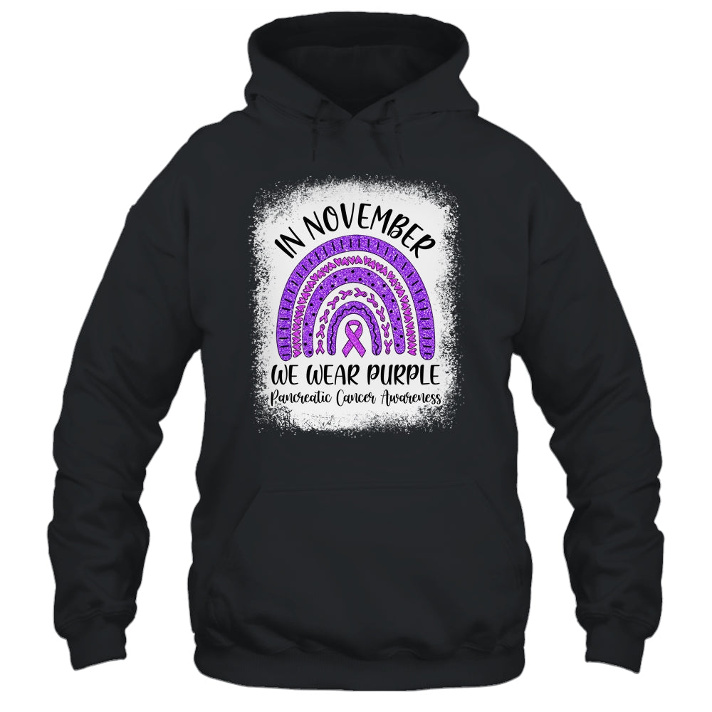 Rainbow In November We Wear Purple Pancreatic Cancer Awareness T-Shirt & Hoodie | Teecentury.com
