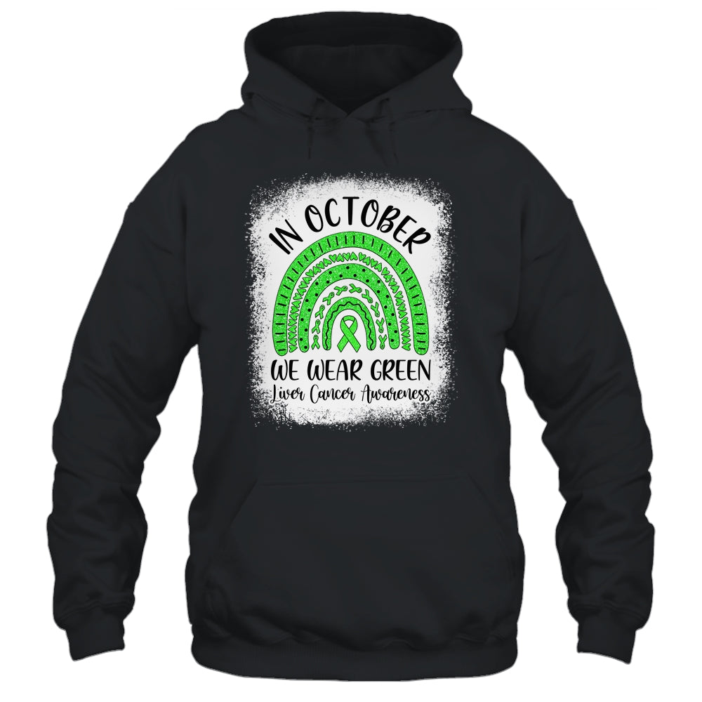 Rainbow In October We Wear Green Liver Cancer Awareness T-Shirt & Hoodie | Teecentury.com