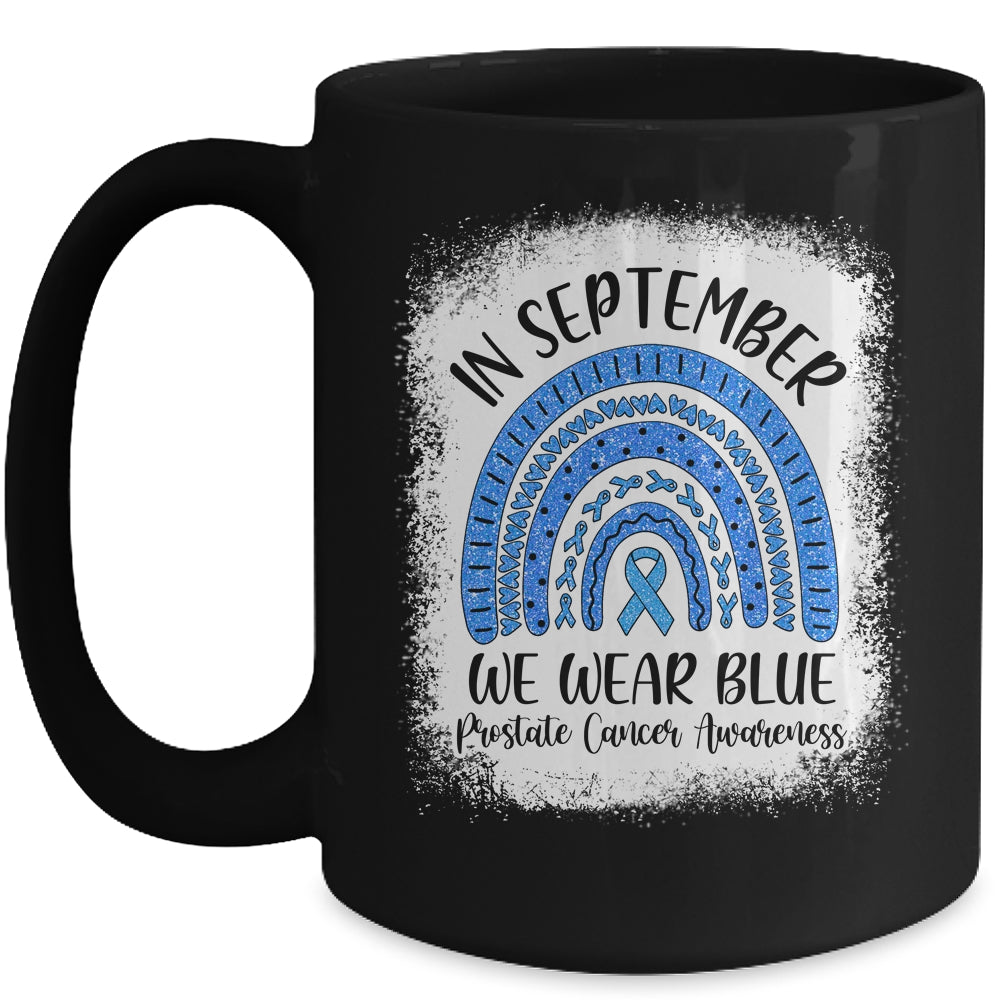 Rainbow In September We Wear Blue Prostate Cancer Awareness Mug Coffee Mug | Teecentury.com