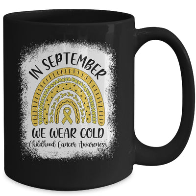 Rainbow In September We Wear Gold Childhood Cancer Awareness Mug Coffee Mug | Teecentury.com
