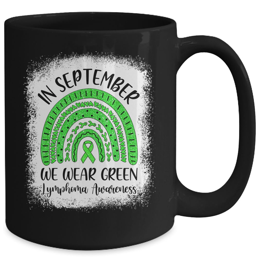 Rainbow In September We Wear Green Lymphoma Awareness Mug Coffee Mug | Teecentury.com