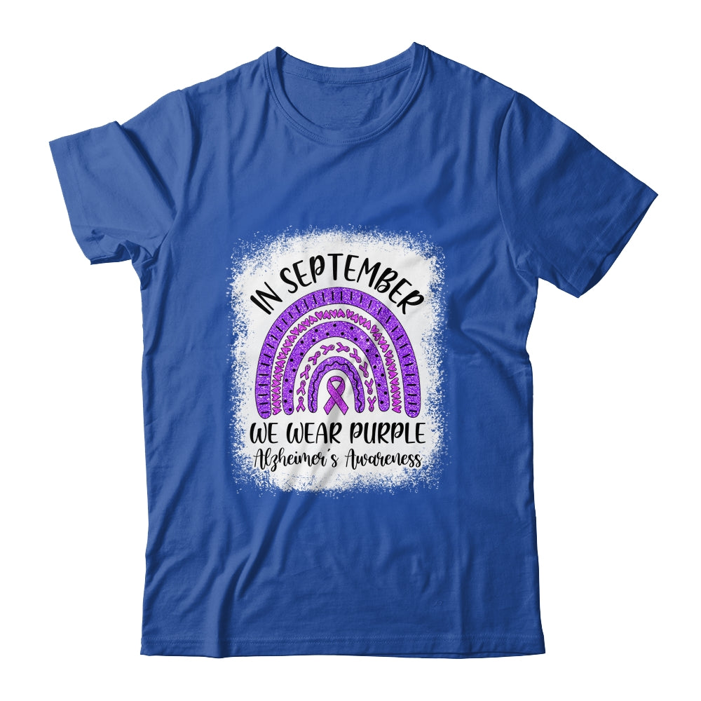 Rainbow In September We Wear Purple Alzheimer's Awareness T-Shirt & Hoodie | Teecentury.com