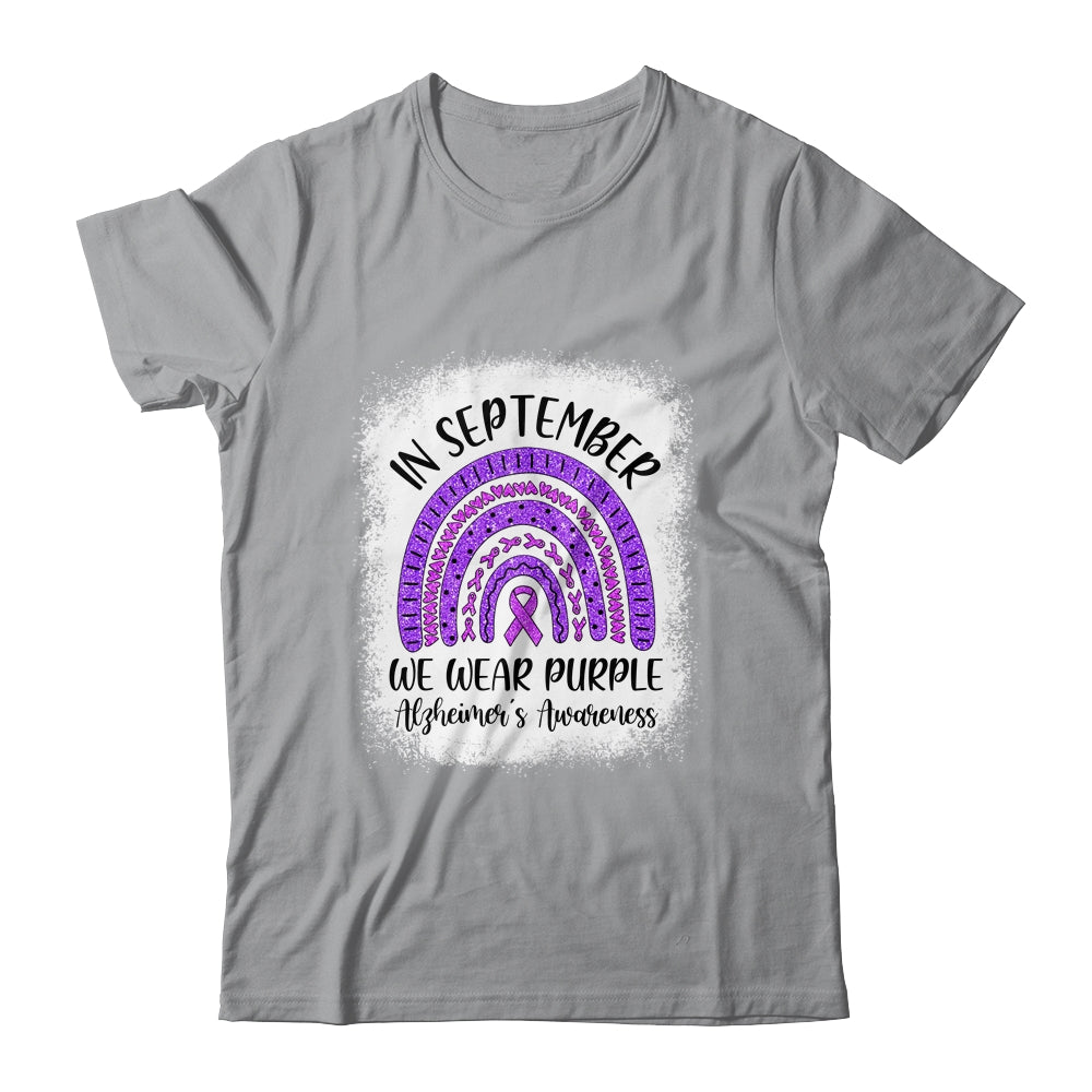 Rainbow In September We Wear Purple Alzheimer's Awareness T-Shirt & Hoodie | Teecentury.com