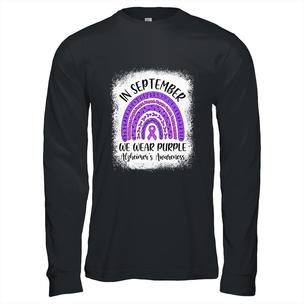 Rainbow In September We Wear Purple Alzheimer's Awareness T-Shirt & Hoodie | Teecentury.com