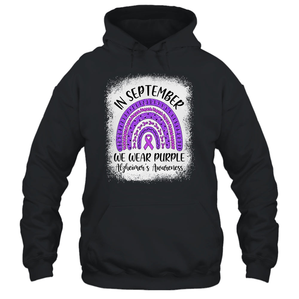 Rainbow In September We Wear Purple Alzheimer's Awareness T-Shirt & Hoodie | Teecentury.com