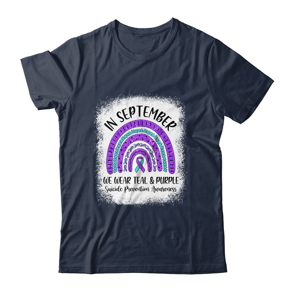 Rainbow In September We Wear Teal and Purple Suicide Prevention Awareness T-Shirt & Hoodie | Teecentury.com