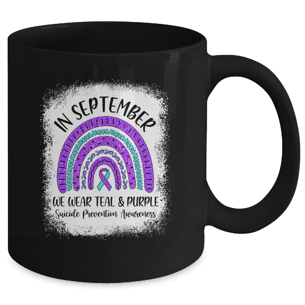 Rainbow In September We Wear Teal and Purple Suicide Prevention Awareness Mug Coffee Mug | Teecentury.com
