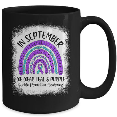 Rainbow In September We Wear Teal and Purple Suicide Prevention Awareness Mug Coffee Mug | Teecentury.com