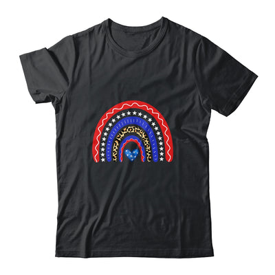 Rainbow Leopard American Flag 4th Of July For Women Girl T-Shirt & Tank Top | Teecentury.com