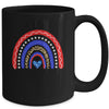 Rainbow Leopard American Flag 4th Of July For Women Girl Mug Coffee Mug | Teecentury.com