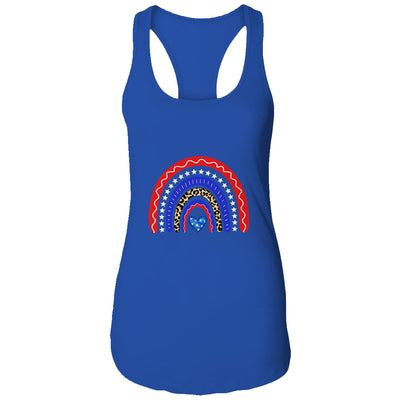 Rainbow Leopard American Flag 4th Of July For Women Girl T-Shirt & Tank Top | Teecentury.com