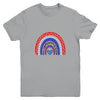 Rainbow Leopard American Flag 4th Of July Kids Boys Girls Youth Youth Shirt | Teecentury.com