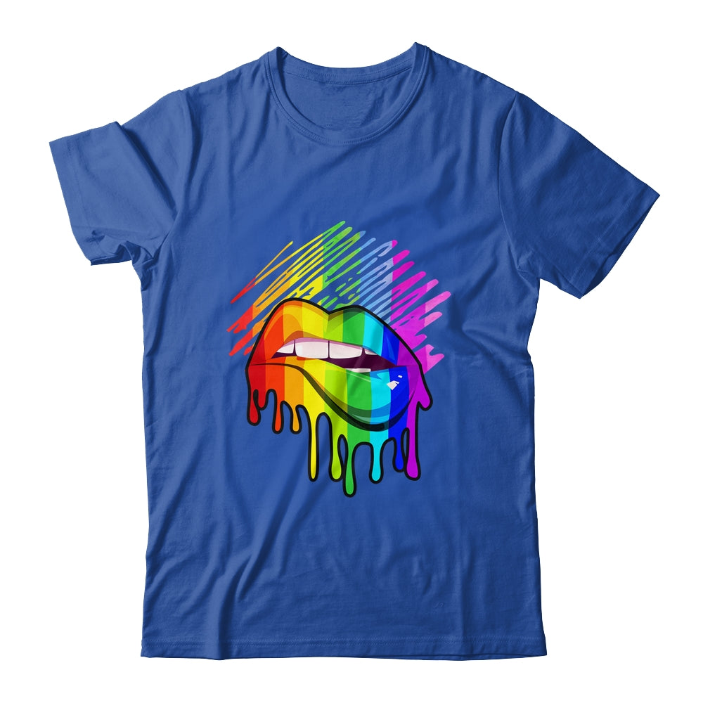 Rainbow Lips LGBTQ LGBT Pride Month Rainbow Flag Shirt & Tank Top | teecentury